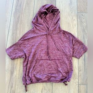 ZYIA Heathered Plum Short-Sleeve Hoodie